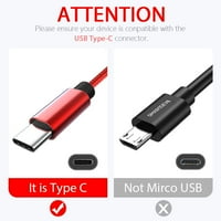 6FT USB ТИП C Кабел Брзо Полнење КАБЕЛ USB-C Тип-C 3. Кабел За Полнач За Синхронизација на податоци За Samsung Galaxy S S9+