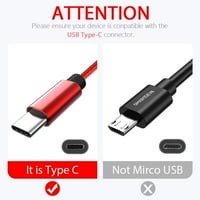 6FT USB ТИП C Кабел Брзо Полнење КАБЕЛ USB-C Тип-C 3. Кабел За Полнач За Синхронизација на податоци За Samsung Galaxy S S9+ Galaxy S S Плус Nexus 6P OnePlus LG G G V HTC Google PIXEL XL