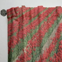 DesignArt „Редови на црвени цветни цвеќиња“ Цвета панел за завеси