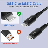 Урбан USB C ДО USB C Кабел 10ft 100W, USB 2. Кабел За Полнење Од Типот Ц Брзо Полнење ЗА TCL NxtPaper 10s, iPad Pro, iPad Air