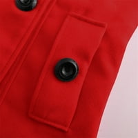 Женски Лесен Целосен Патент Мека Поларна Јакна Отворено Рекреативно Палто Со Џебови Од Патент Жените Паѓаат мода Црвена, 5XL