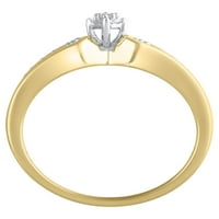 Карат Т.В. Држете го мојот дијамантски ветувачки прстен во стерлинг сребро со 18к жолто злато, големина 9