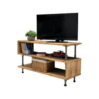 Домашен и канцелариски модел PTV-BB Современа индустриска ТВ-штанд дневна соба REC Office Office Metal со обнова на дрво на