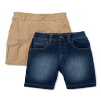 Деца од Garanimals Cargo & Jean Shorts, 2-пакувања, големина 4-10