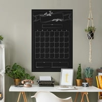 Суво бришење на Fathead: Календар за еден месец - Дизајн на банер на креда, X -LARGE Отстранлив wallид