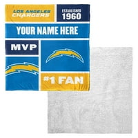 Лос Анџелес Полначи NFL Colorblock Personalized Silk Touch Sherpa Фрла ќебе