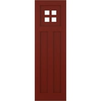 Ekena Millwork 15 W 58 H TRUE FIT PVC San Antonio Mission Style Fixed Mount Sulters, Pepper Red
