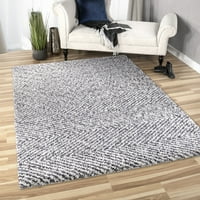 Ориан килими луксузни геометриски килими на сива област, 9 '13'