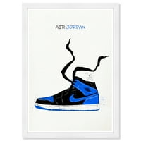 Wynwood Studio отпечати воздух Jordanордан Цртеж V мода и глам чевли wallидна уметност платно печати сина сафир сина 13х19