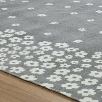 Супериорна дива цвет цвет цветна килим во затворен простор, сива, 4 '6' '