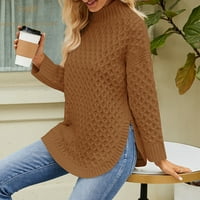 New Зима Нова Маичка Мрзлив Стил Еднобоен Плетен Обичен Моден Пуловер Џемпер