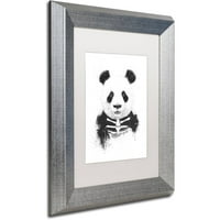 Трговска марка ликовна уметност Zombie Panda Canvas Art by Balazs solti, бел мат, сребрена рамка