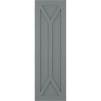 Ekena Millwork 15 W 76 H TRUE FIT PVC SAN CARLOS Mission Style Fixed Mount Sulters, океански оток
