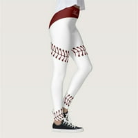ксинкингхао јога хеланки за жени жени мода бејзбол принт хулахопки контрола јога спортски хеланки за жени хеланки со висок струк