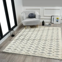 Обединети ткајачи декорах Стоув модерна геометриска област килим, крем, 12'6 15 '