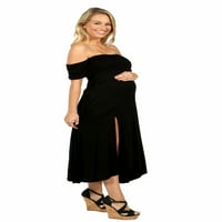 24севен мајчинство за облека за удобност од фустанот на рамото со страничен отвор