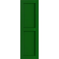 Ekena Millwork 12 W 74 H TRUE FIT PVC Два еднакви ролетни со рамен панел, виридијански зеленило