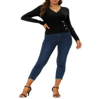 Уникатни поволни цени за женски џемпер со долги ракави цврсти тенок врвови