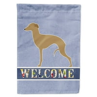Каролини Богатства BB5518CHF италијански Greyhound Добредојдовте Знаме Платно Куќа Големина Голема, разнобојна