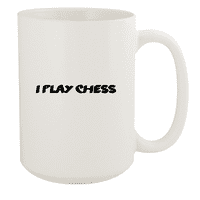 Играј Шах - 15оз Керамичка Бела Кафе Кригла