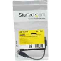 StarTech.com USBEXTAA6IN 6 Црна USB 2. Продолжување Адаптер Кабел