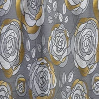 DesignArt „Златни розови цвеќиња на сива“ модерна панел за завеси