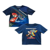 Графичка маица за вратот на Марио Карт, 2-пакет