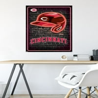 Црвените Синсинати - Постер за неонски шлем, 22.375 34
