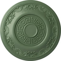 Ekena Millwork 7 8 OD 1 4 P Нестор таванот медалјон, рачно насликана атинска зелена боја