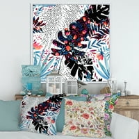 DesignART 'Апстрактна тропска цветна крпеница I' Тропски врамен платно wallид уметност печатење