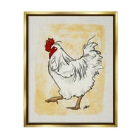 Tuphely Yellow Country Chicken Portretaist Animals & Insects сликање златен пловиј врамен уметнички печатен wallид уметност