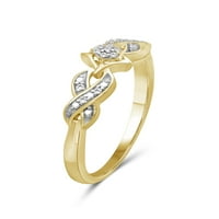 Jewelersclub бел дијамант акцент 14к злато над среброто сет за накит од 3 парчиња бесконечност