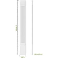 8 W 90 H 2 P Fluted PVC Pilaster W Стандарден капитал и база