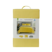Главни жолти кревети во торбичка утешител поставена со чаршафи, крал