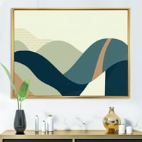 DesignArt 'Пејзаж со ридови Апстрактна геометриска уметност' модерна врамена платно wallидна уметност принт