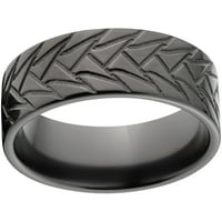Прилагодена машка гума за гума црна црна циркониум свадбена лента со дизајн на удобност