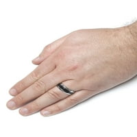 Крајбрежен накит Високо полиран црна смола вметната титаниум прстен