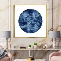 DesignArt 'Синиот простор Галаксиски круг' модерен врамен платно wallиден уметност