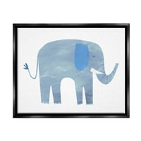 Студела индустрија слон диви животни облик на животински облик графички уметност џет црно лебдечки платно печатење wallидна уметност, дизајн од Емили Копчик