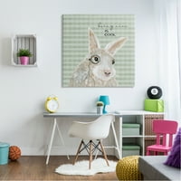 СТУПЕЛ е убаво е кул Гингам зајаче животни и инсекти галерија за сликање завиткано платно печатење wallидна уметност