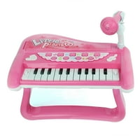 Музичка играчка поставена електронска тастатура за гранд пијано со микрофон и светла за преправање на игра и развој на образованието