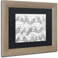 Трговска марка ликовна уметност Малиот Пејсли Бирџис Канвас уметност од здраво ангел, црна мат, рамка за бреза