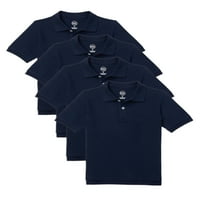 Чудо на нација момчиња Училишна униформа кратки ракави пике поло маици, пакет со вредност, големини 4-18