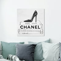 Wynwood Studio Fashion and Glam Wall Art Canvas Prints 'Едноставноста во модата' чевли - црна, бела