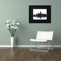 Трговска марка ликовна уметност Jerseyерси Сити Newу Jerseyерси Skyline II Canvas Art by Marlene Watson Black Mat, црна рамка