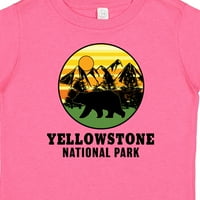 Инктастик Јелоустоун Национален Парк Со Мечка Планини И Дрвја Крикл Подарок Бебе Момче Или Бебе Девојка Маица