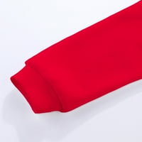 Дуксери На Ведолај Девојка Мода Јака Пуловер Со Долги Ракави Со Џебови, Црвени 2 Години