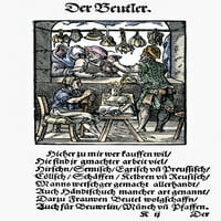 Производители На Торби, 1568. Изработка И Продажба На Кожни Чанти, Торбички, Чанти И Ракавици. Дрворез, 1568, Од Џост Аман. Постер Печатење од