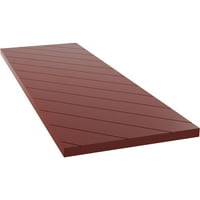 Ekena Millwork 12 W 26 H TRUE FIT PVC Diagonal Slat модерен стил фиксни ролетни за монтирање, црвена пиперка