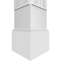 Ekena Millwork 8 W 9'H Craftsman Classic Square Non-Tapered Hastings Fretwork Column W Mission Capital & Mission Base Base